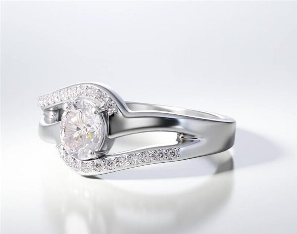 PAVE SOLITAIRE RING ENG045